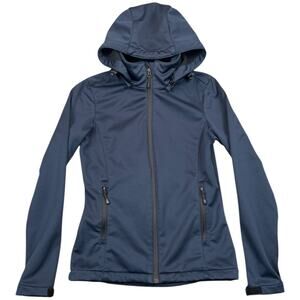 Stedman Lux Softshell Jacket Navy Hooded Fleece Lined Zip Up - XS